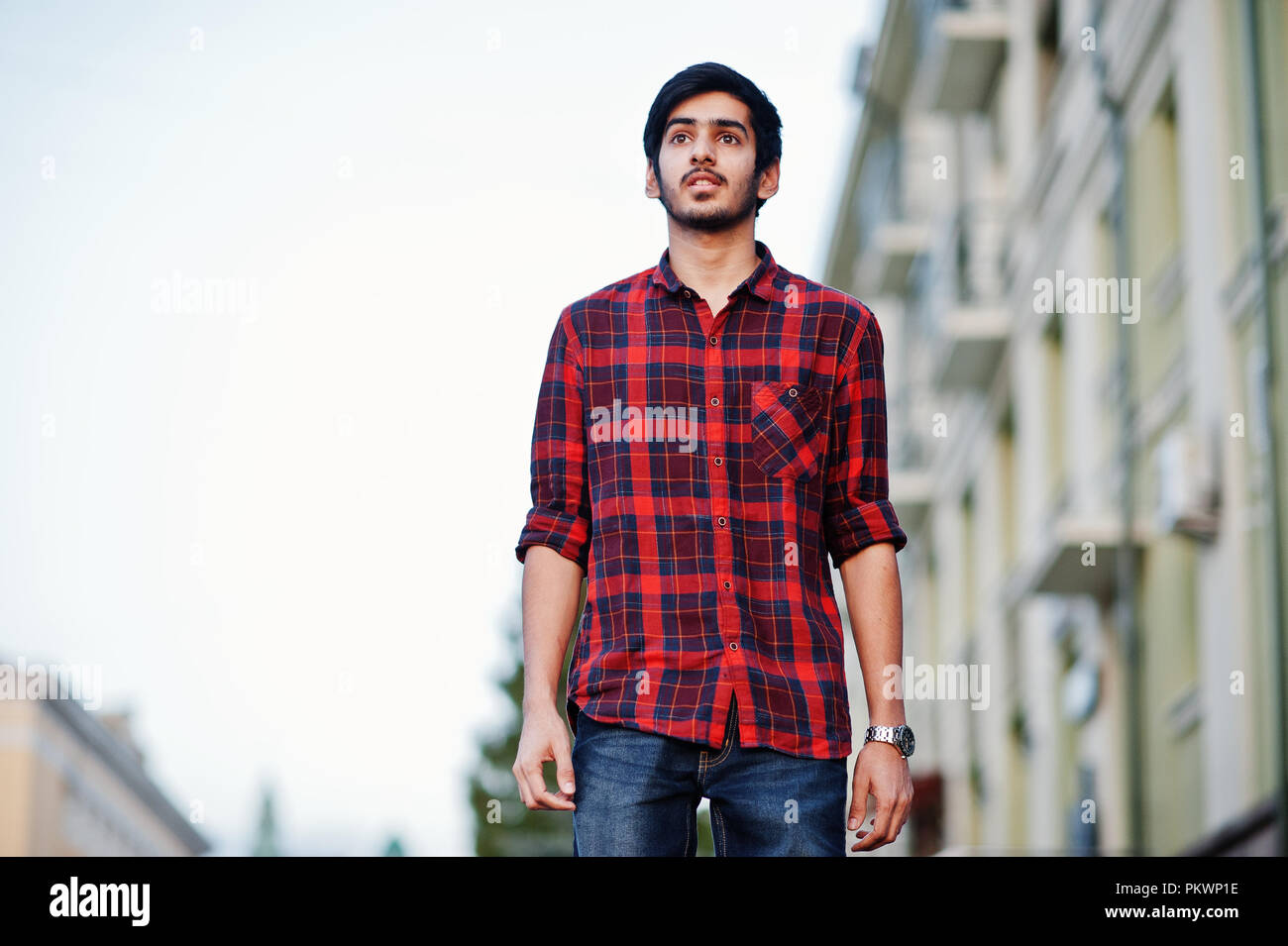 red check shirt with jeans