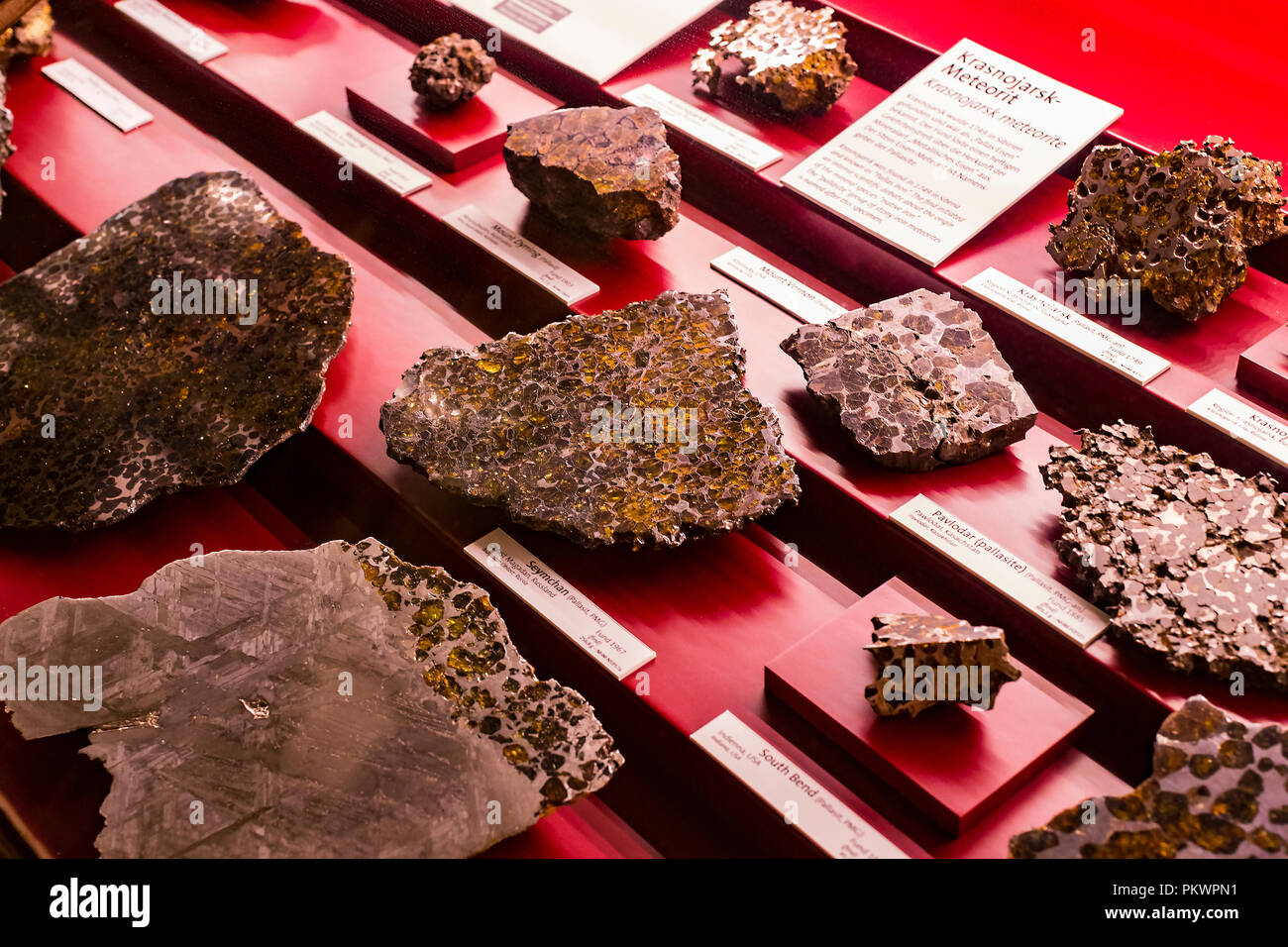 3 SEPTEMBER 2018, VIENNA, AUSTRIA: Collection of meteorites is ...