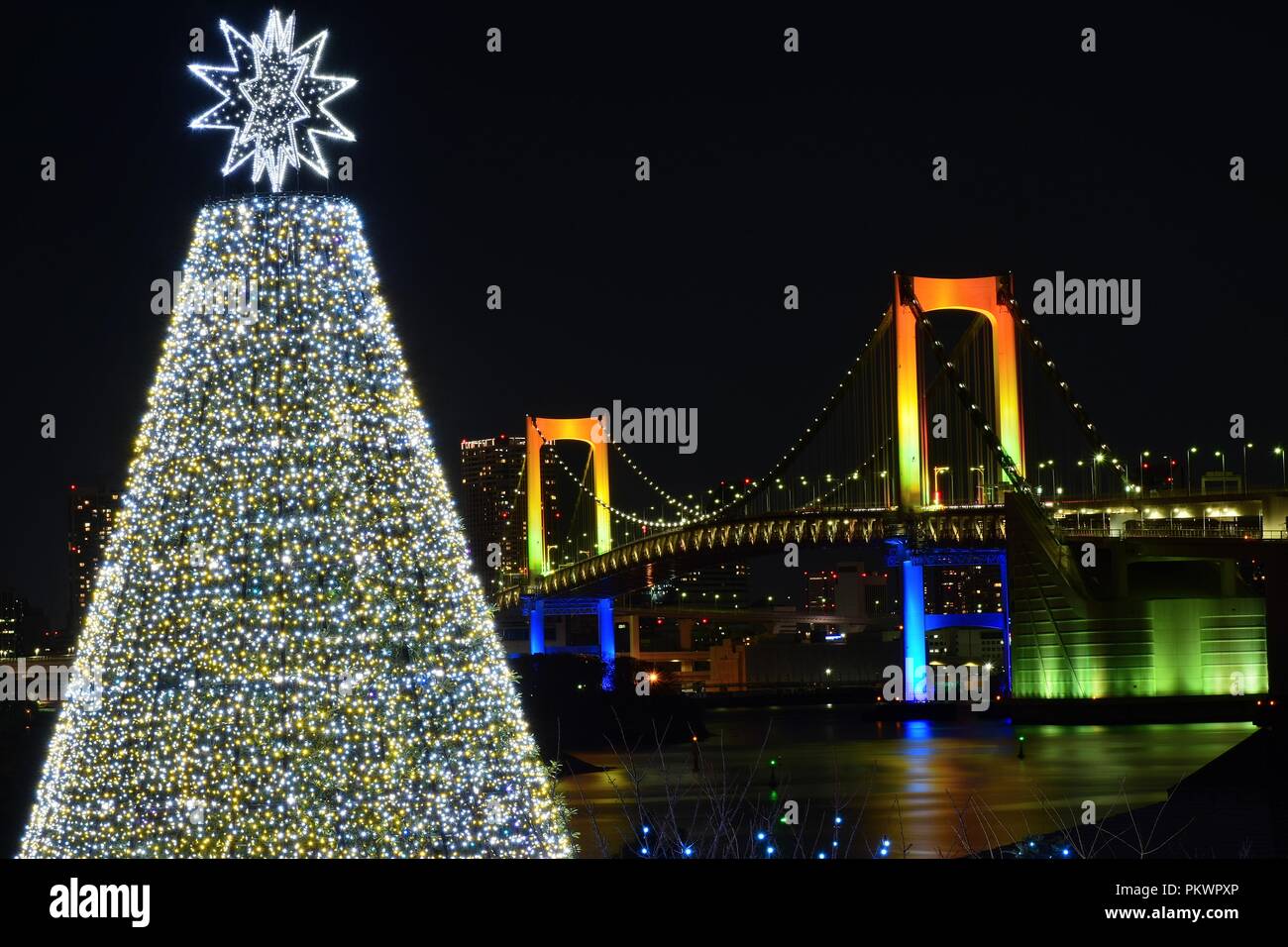 Urban Landscape of Tokyo, Japan during Christmas holidays Stock Photo