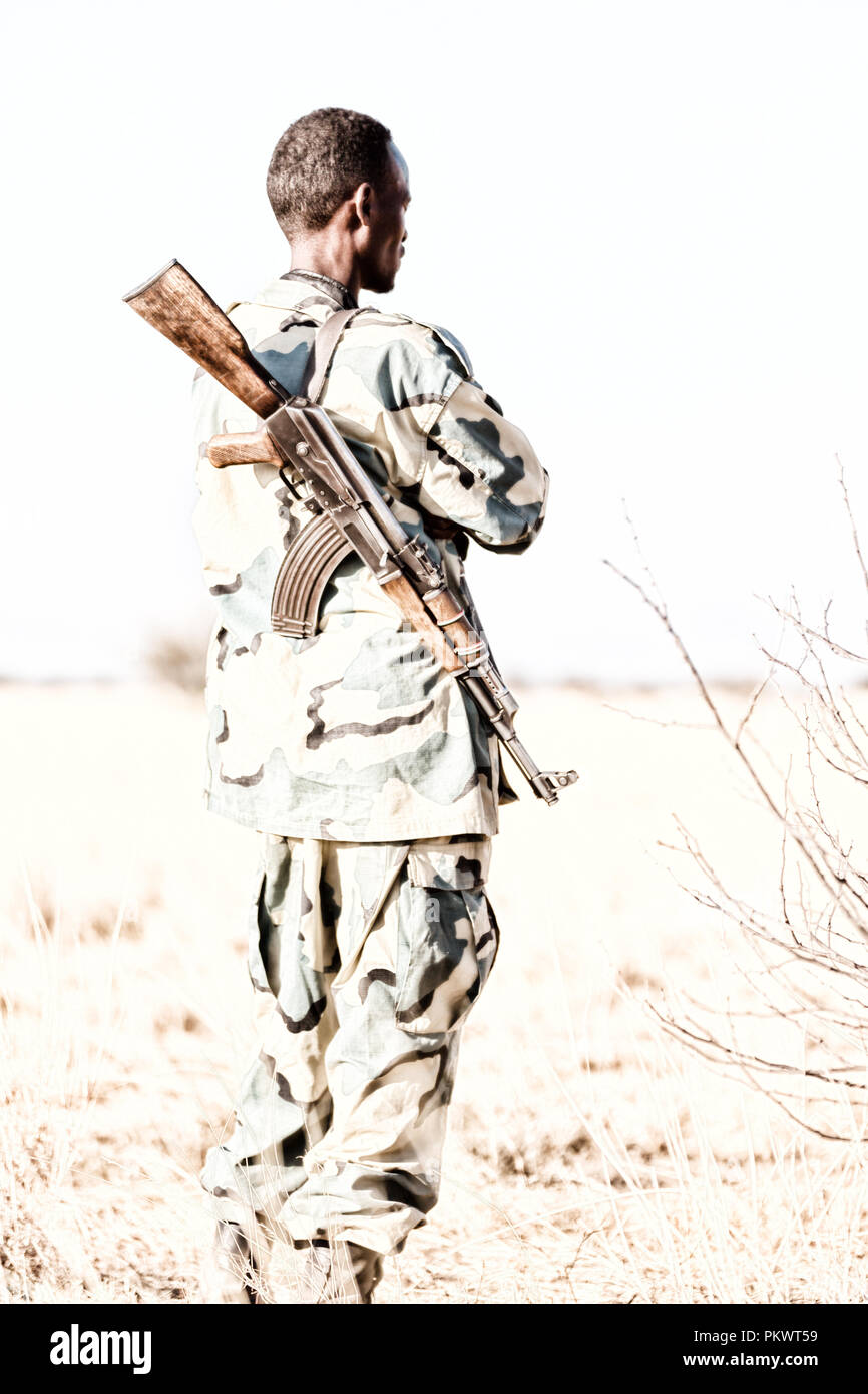 africa in the land of ethiopia a black soldier and his gun looking the ...