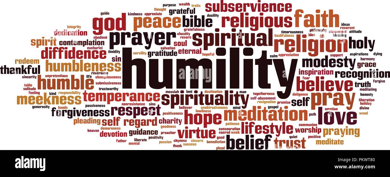 Humility word cloud concept. Vector illustration Stock Vector