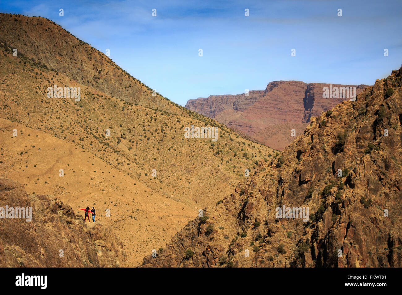 Panoramic view of Atlas mountains near Setti Fatma, Morocco Stock Photo