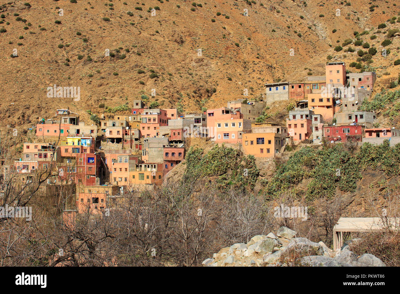 Panoramic View of Setti Fatma - Morocco Stock Photo