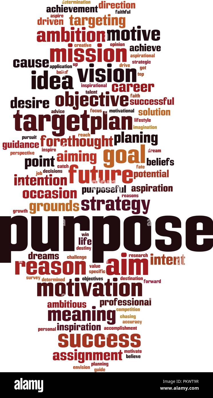 Purpose word cloud concept. Vector illustration Stock Vector