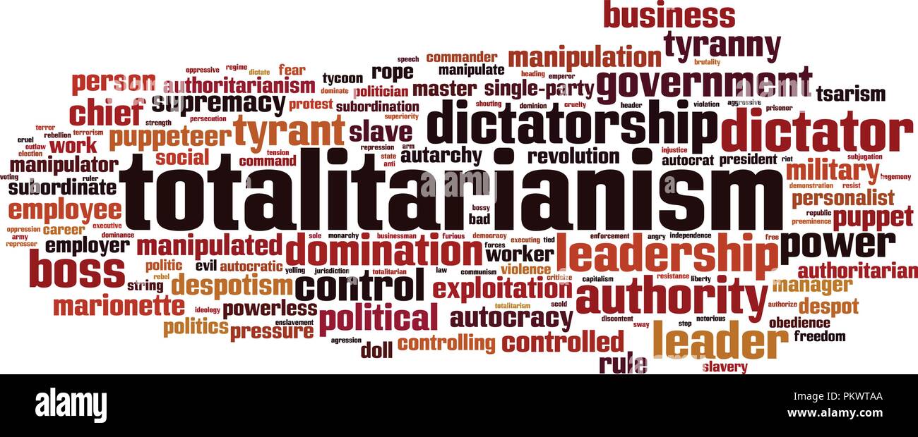 Totalitarianism word cloud concept. Vector illustration Stock Vector