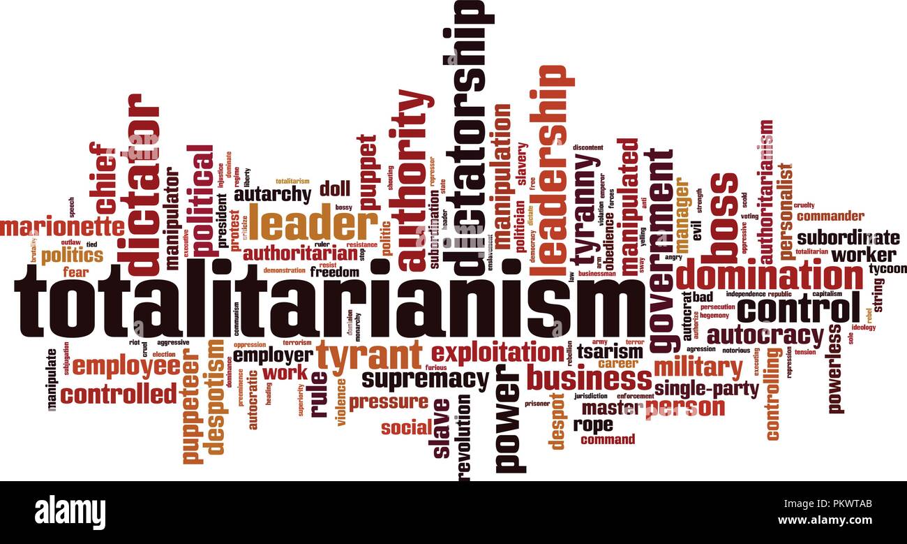 Totalitarianism word cloud concept. Vector illustration Stock Vector