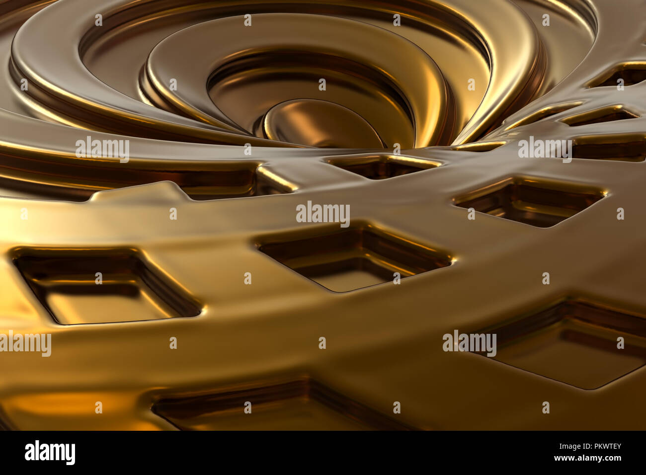 3d rendering golden wavy hi-res stock photography and images - Alamy