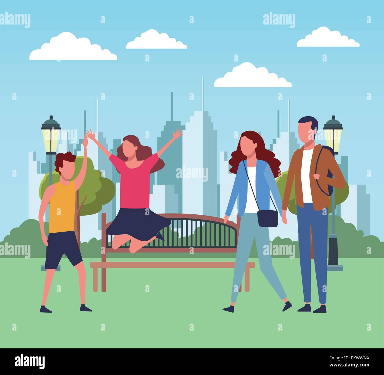 Family at park cartoons Stock Vector Image & Art - Alamy