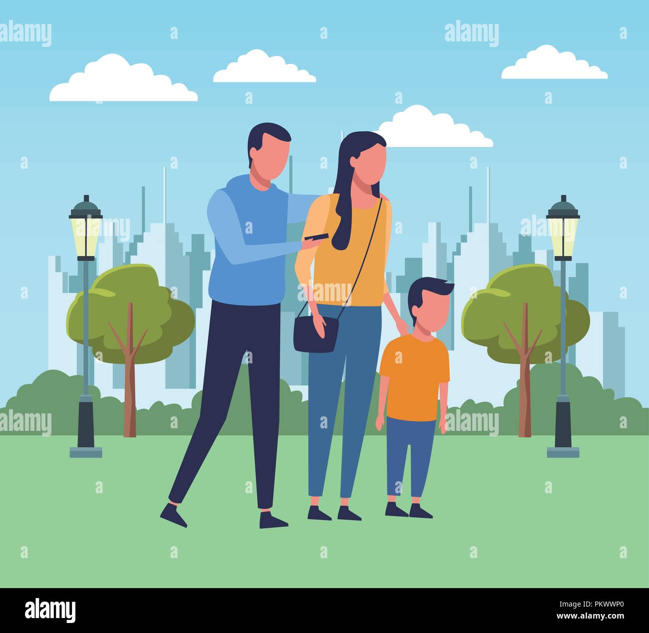 Family at park cartoons Stock Vector Image & Art - Alamy