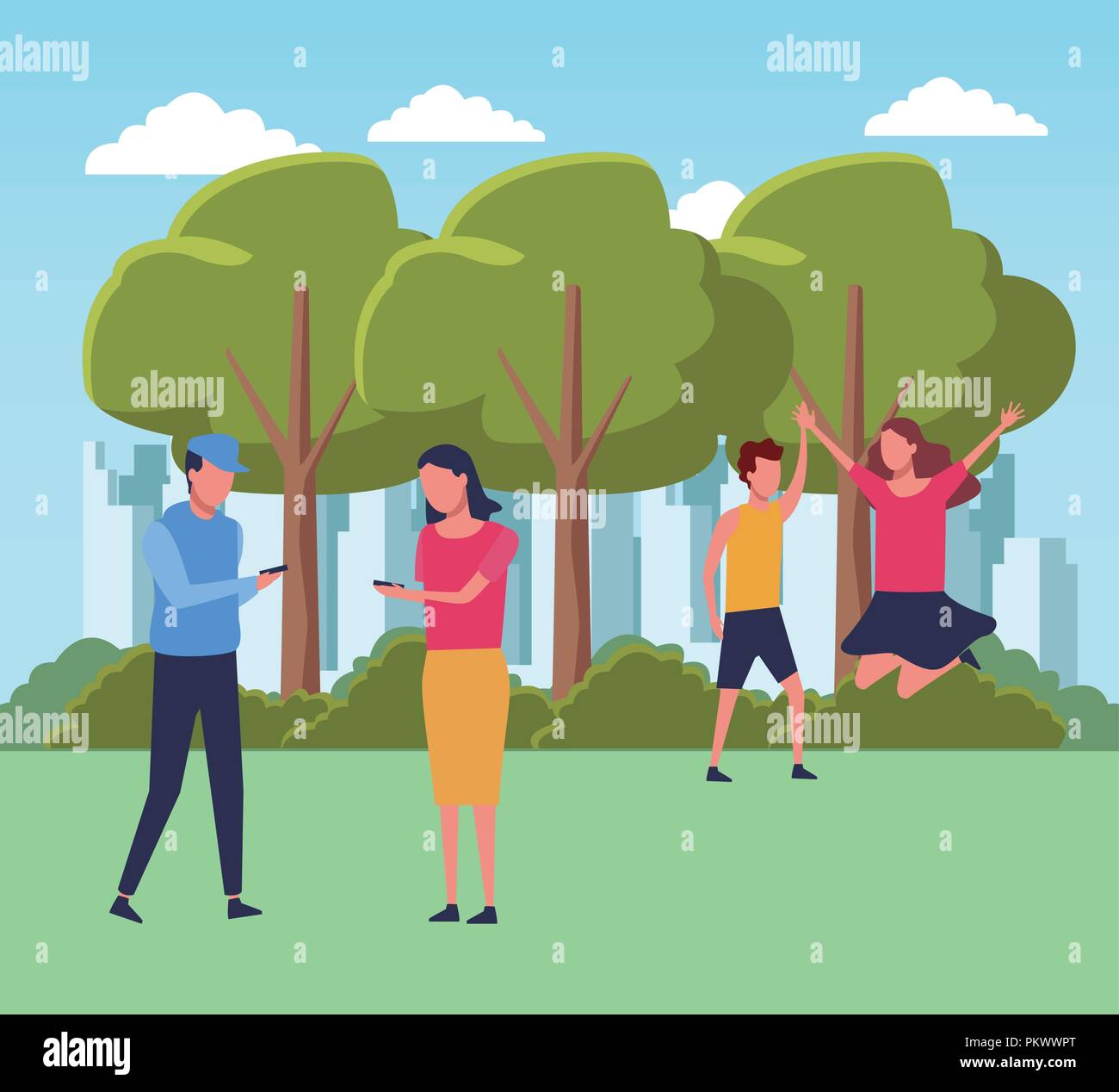 Family at park cartoons Stock Vector Image & Art - Alamy