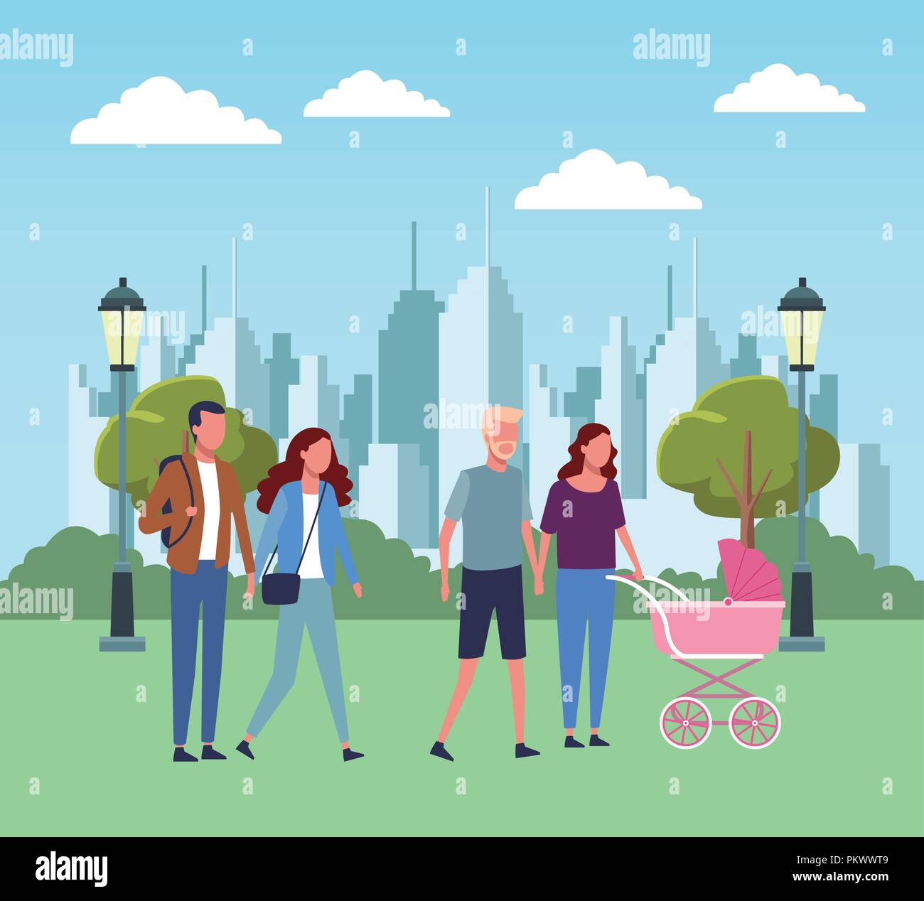 Family at park cartoons Stock Vector Image & Art - Alamy