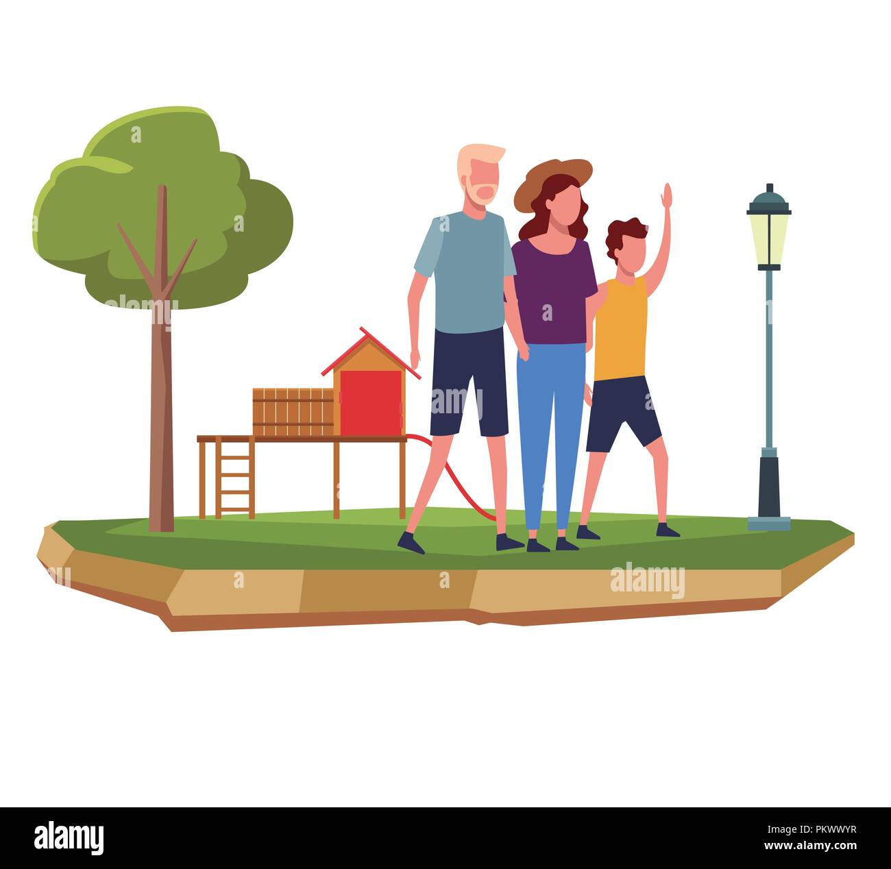 Family at park cartoons Stock Vector Image & Art - Alamy