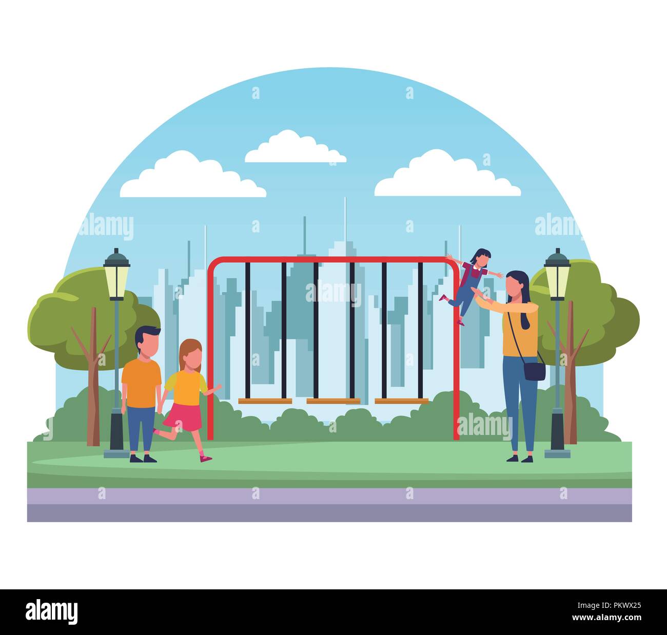Kids at park cartoons Stock Vector Image & Art - Alamy