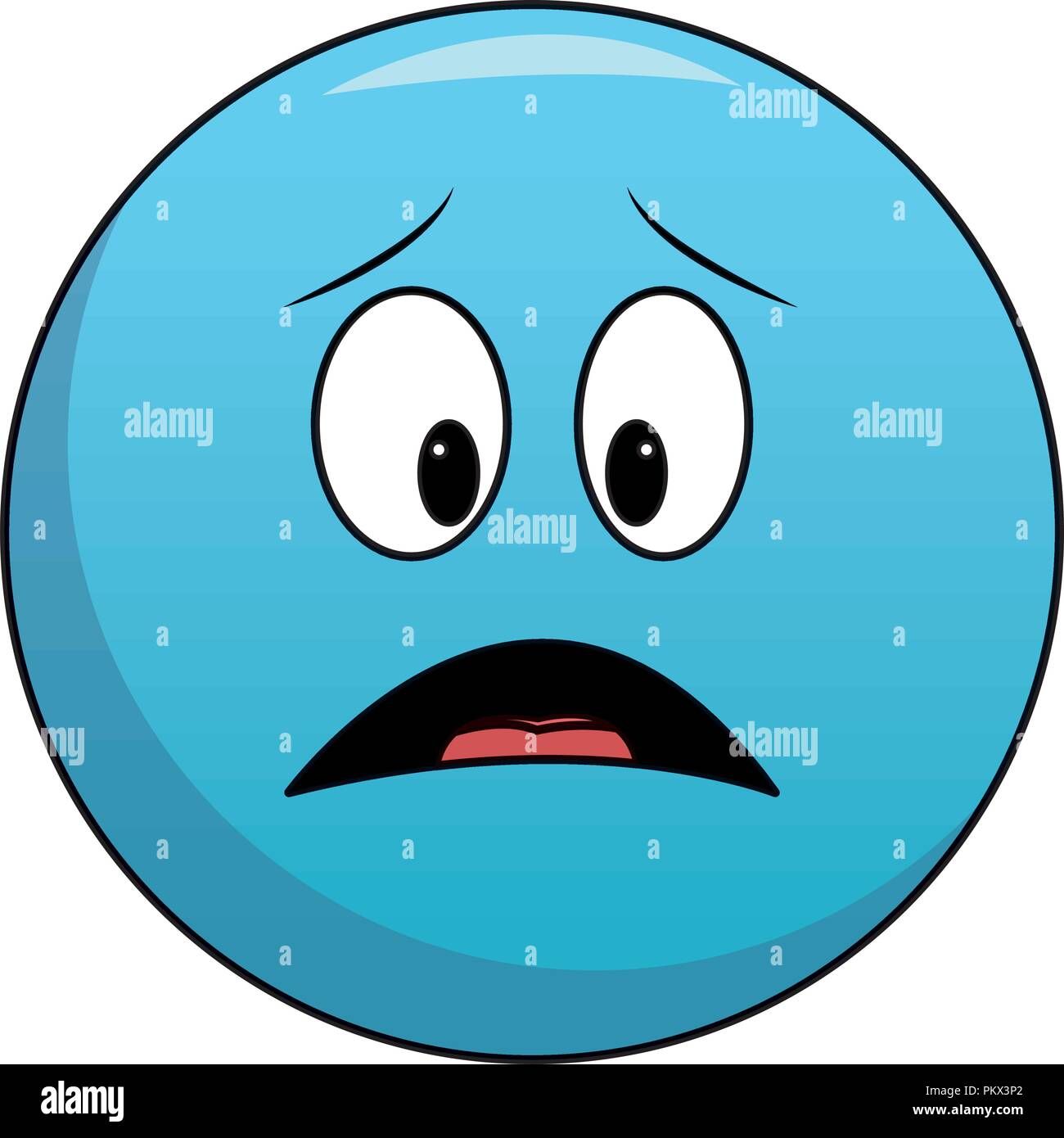 Worried chat emoticon Stock Vector Image & Art - Alamy