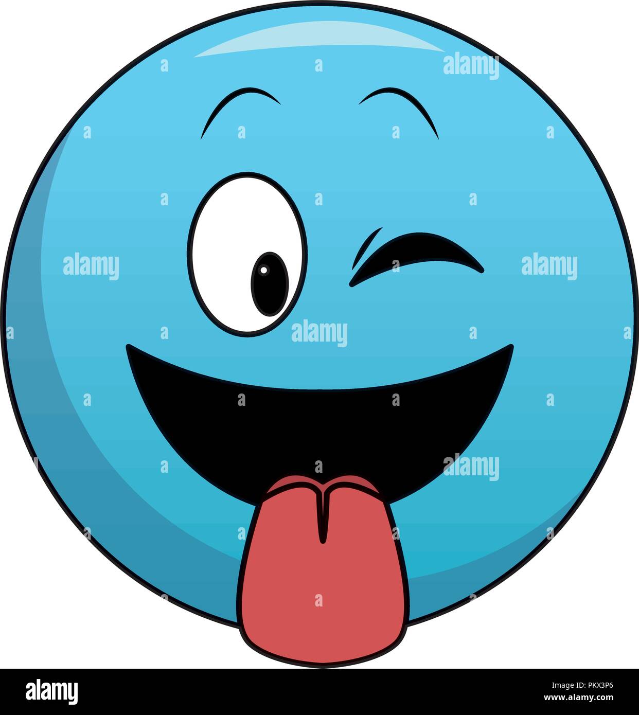 Tongue out chat emoticon Stock Vector