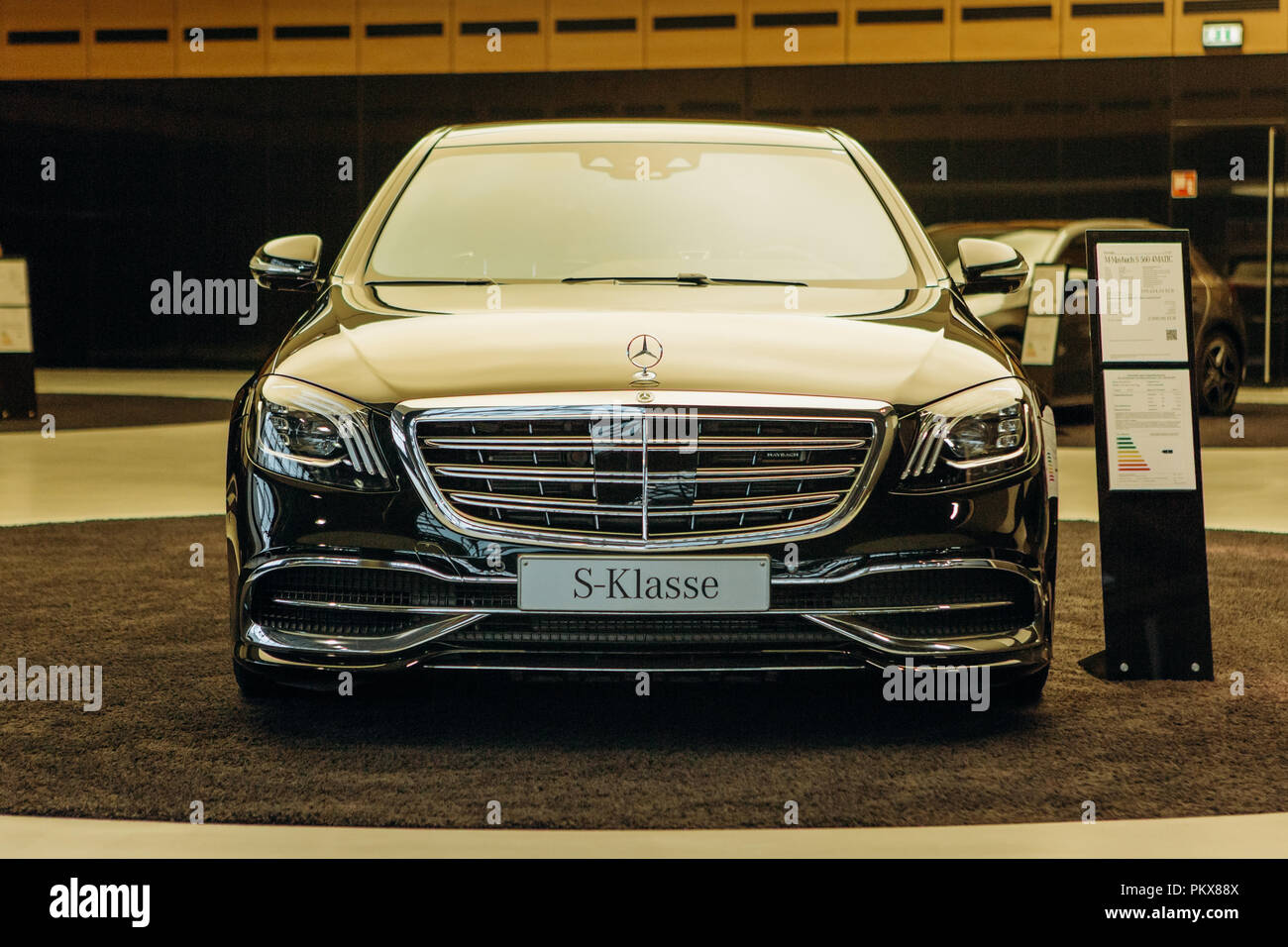 Russia Moscow 20190617 Luxury Status Dark Blue Car Mercedes Maybach