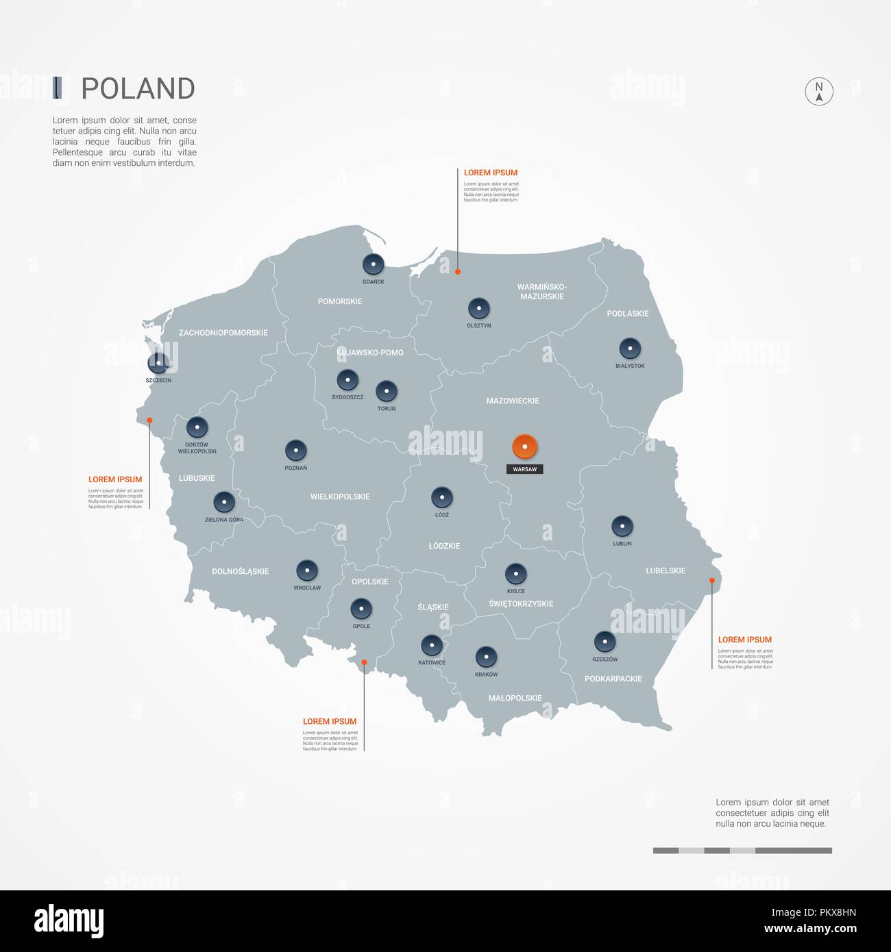 Poland Map With Borders Cities Capital And Administrative Divisions Infographic Vector Map Editable Layers Clearly Labeled Stock Vector Image Art Alamy