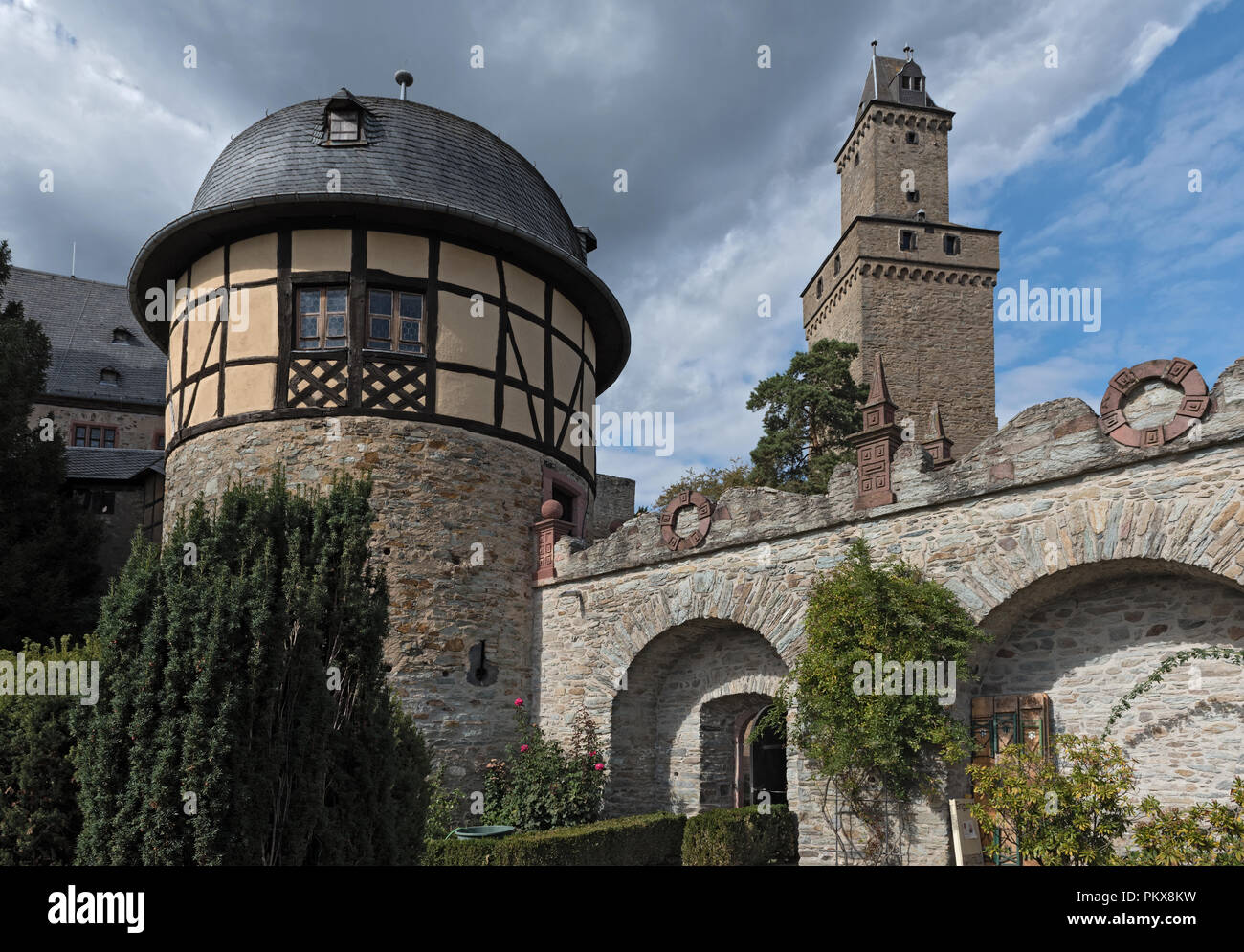 High Middle Ages Rock castle in Kronberg im Taunus, Hesse, Germany. Stock Photo