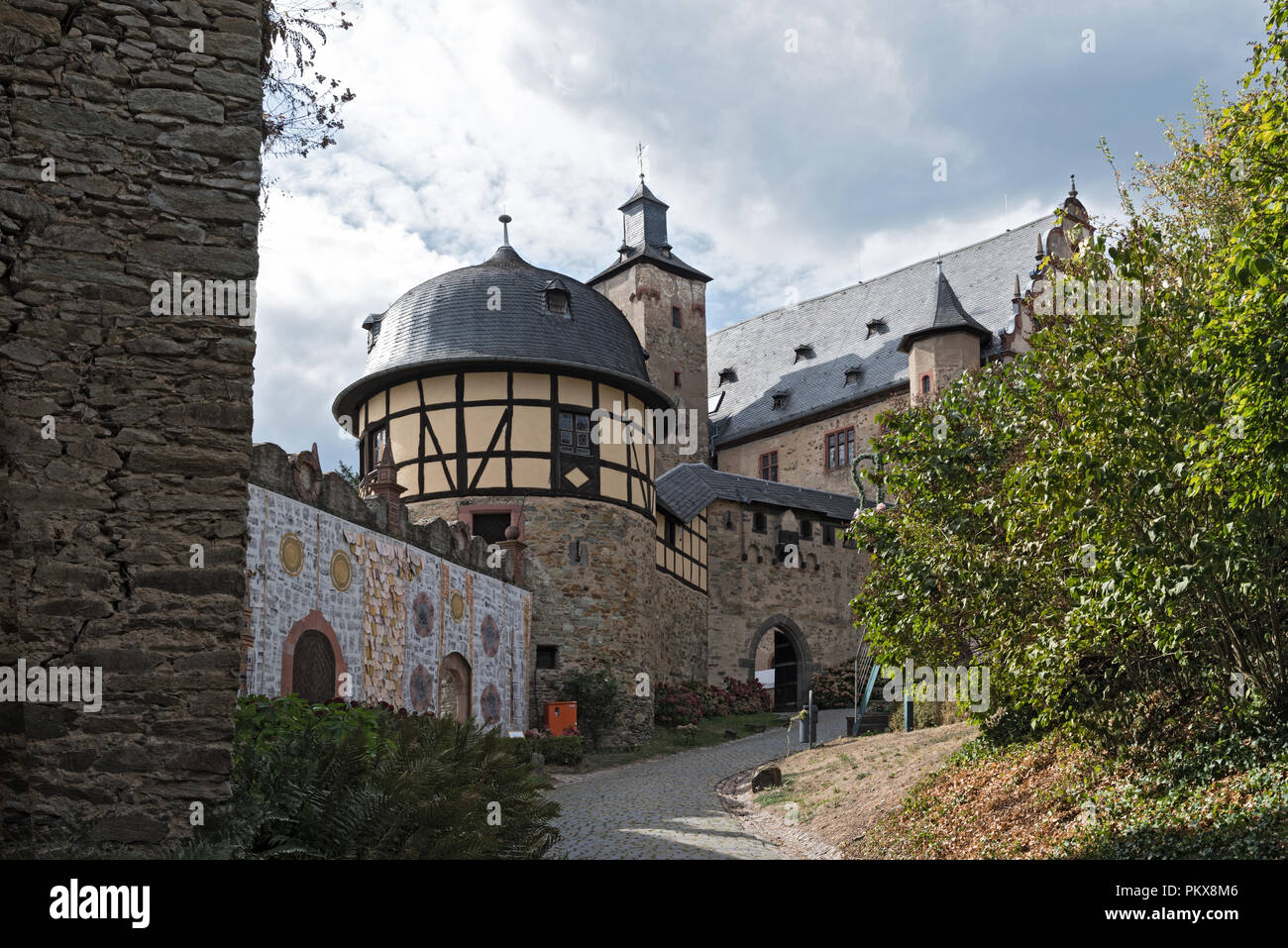 High Middle Ages Rock castle in Kronberg im Taunus, Hesse, Germany. Stock Photo