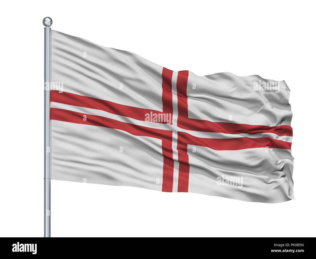 Latvia Naval Ensign Flag On Flagpole, Isolated On White Background, 3D  Rendering Stock Photo - Alamy