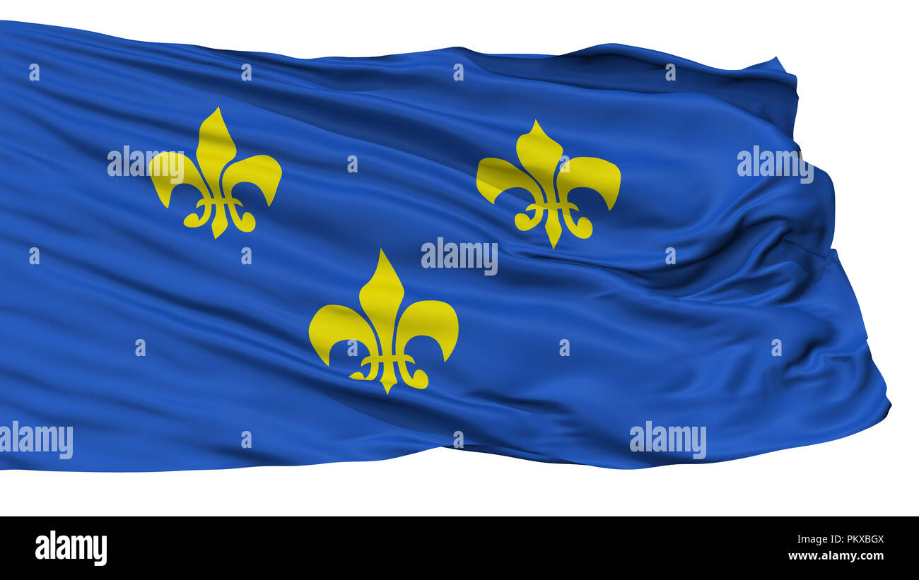 Fleur De Lis Flag, Isolated On White Background, 3D Rendering Stock Photo