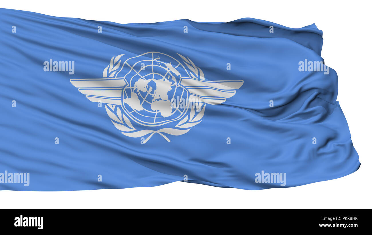 Icao International Civil Aviation Organization Flag, Isolated On White Background, 3D Rendering Stock Photo