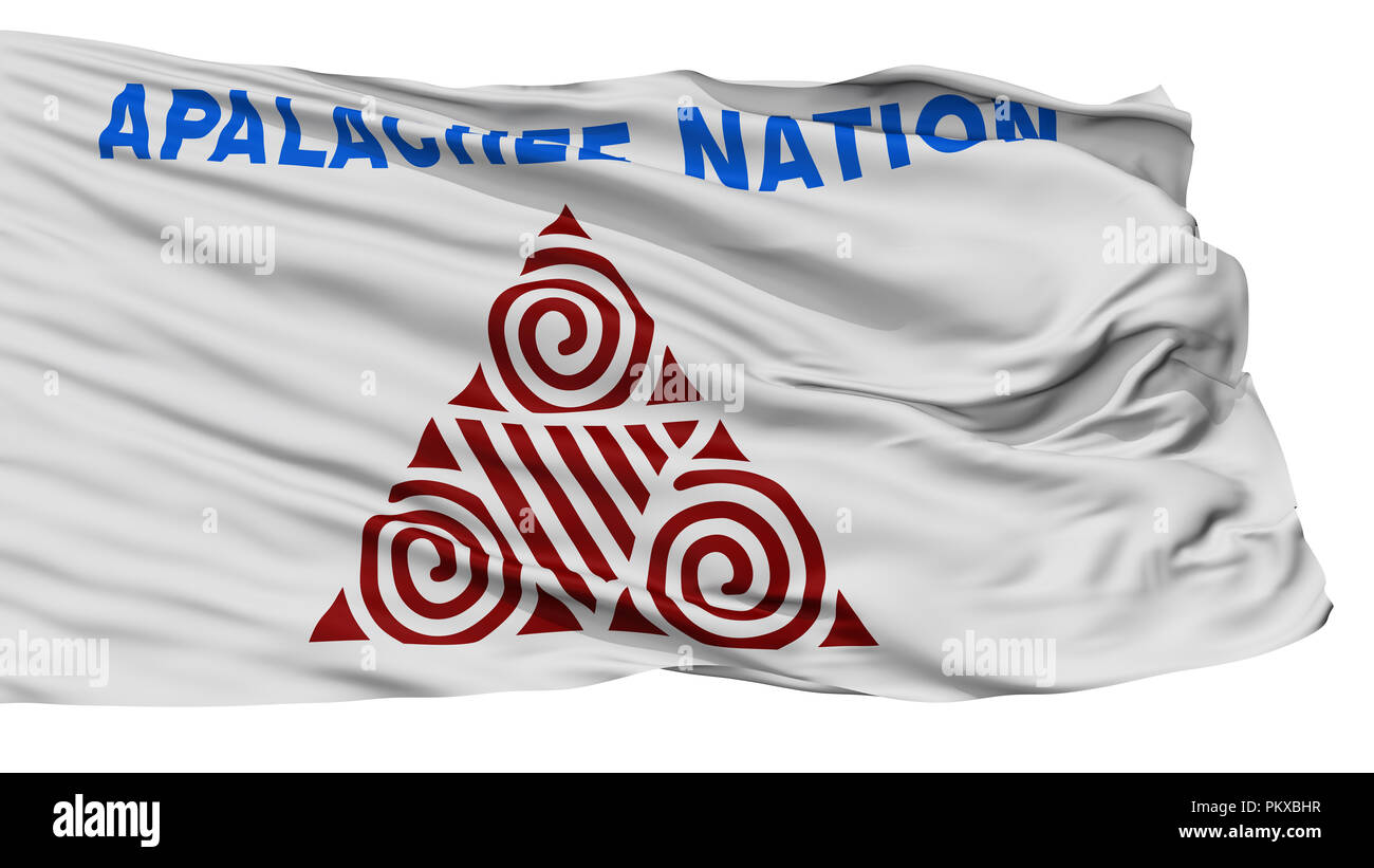 Apalachee Nation Indian Flag, Isolated On White Background, 3D Rendering Stock Photo