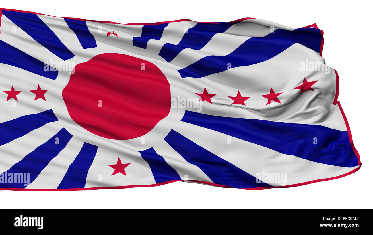 Japan Nazi High Castle Flag, Isolated On White Background, 3D