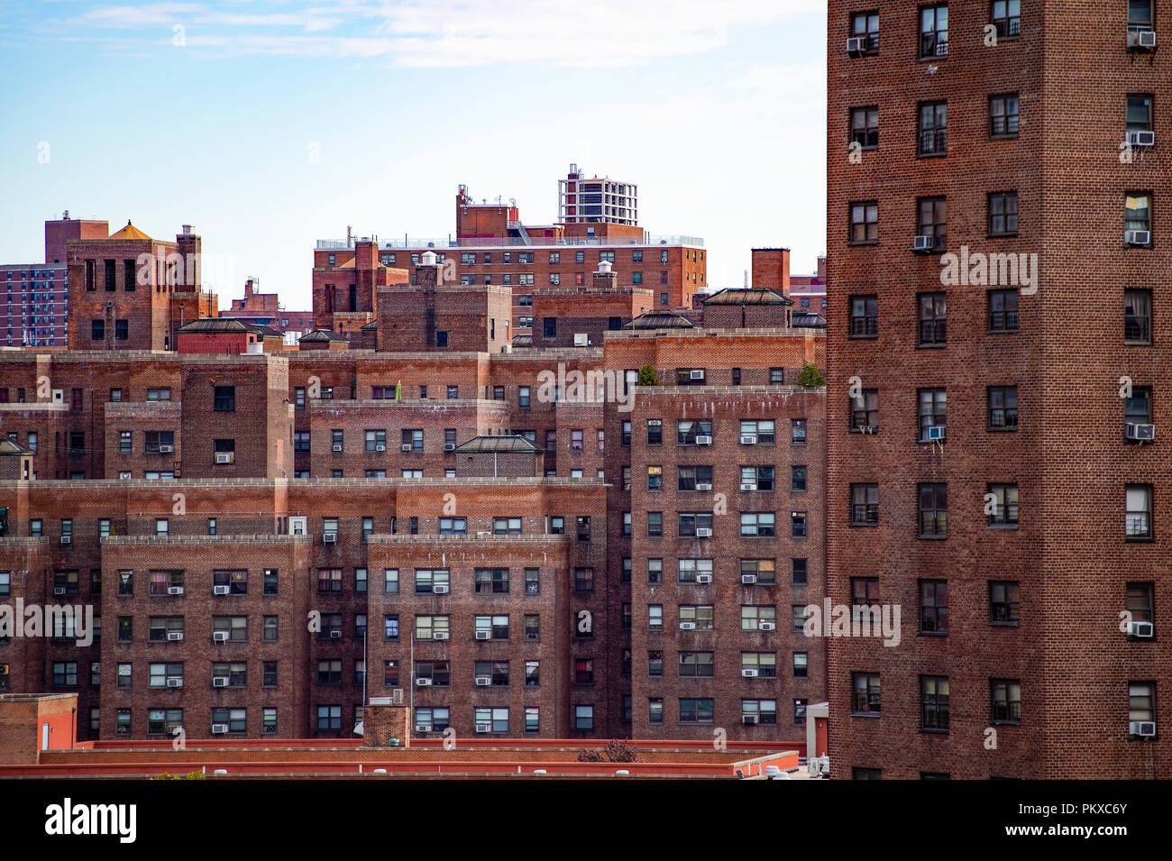 Some public houses and apartments seen from the Brooklyn Bridge in