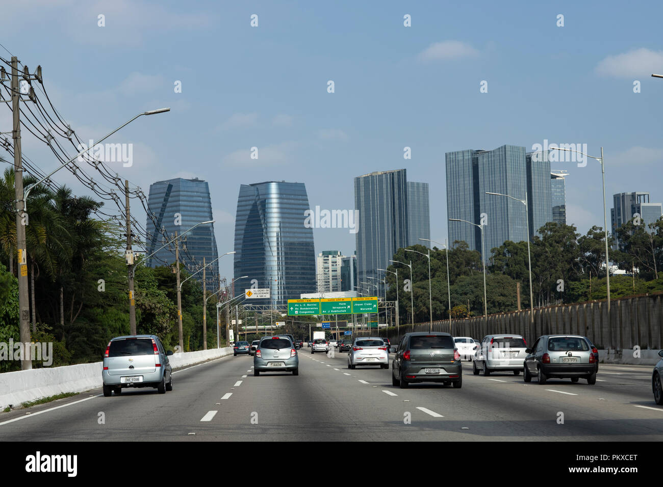 Big city and heavy traffic. Sao Paulo city, Brazil. South America. Stock Photo