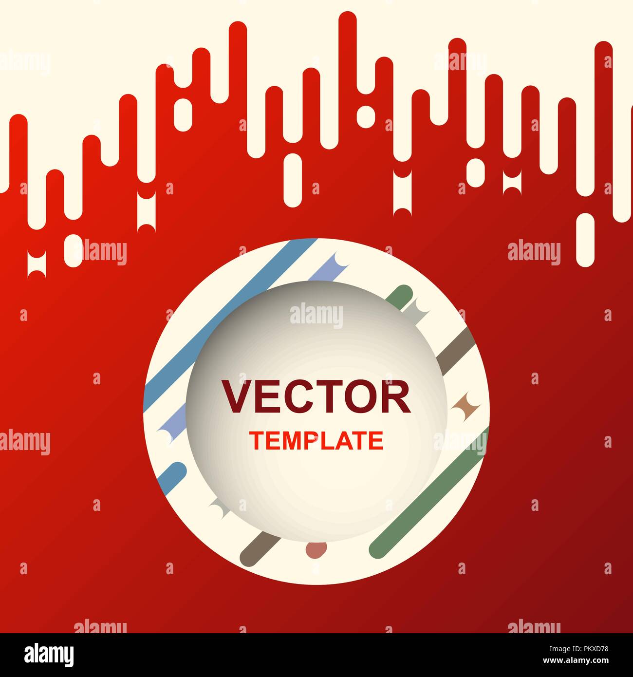 Abstract banner design template with red background, stock vector Stock Vector