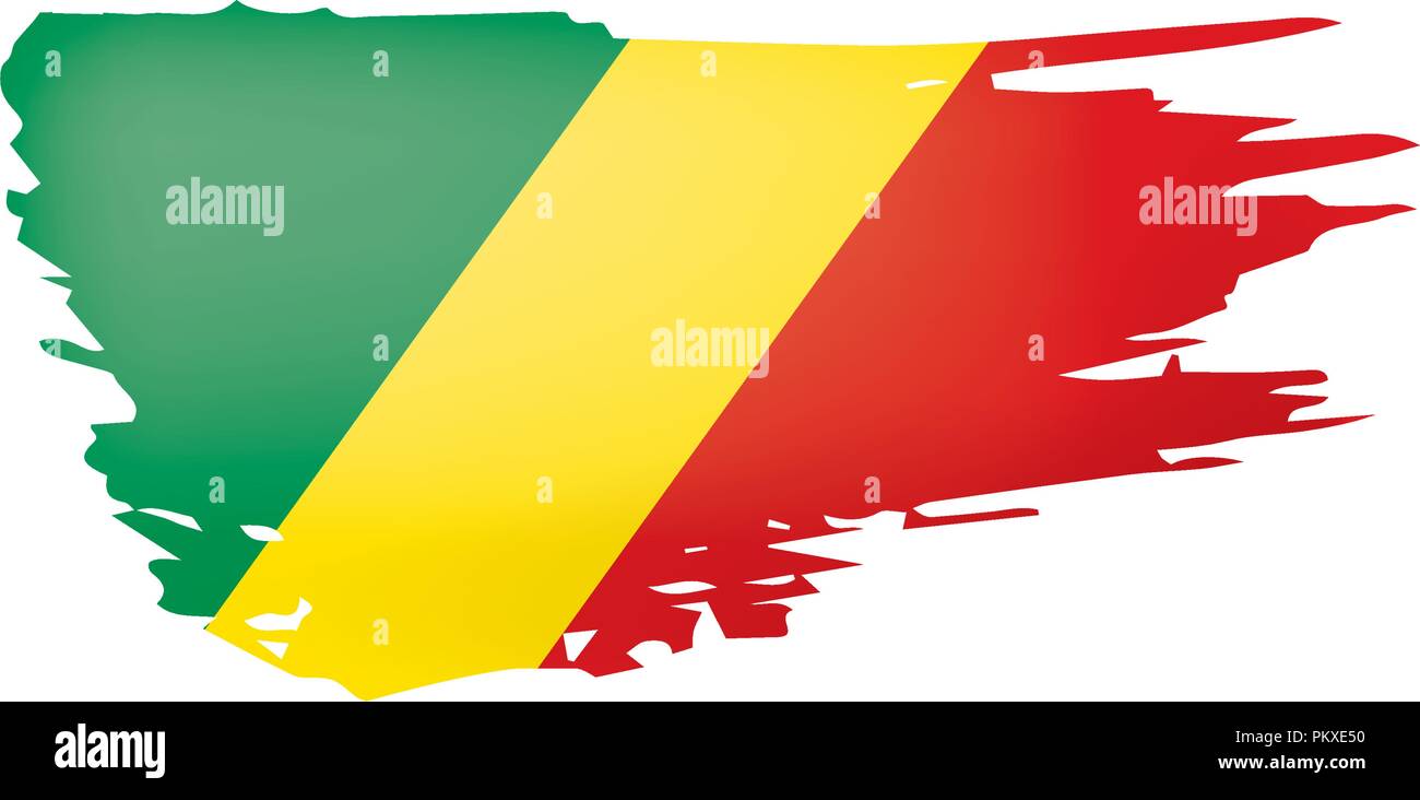 Congo flag, vector illustration on a white background Stock Vector ...