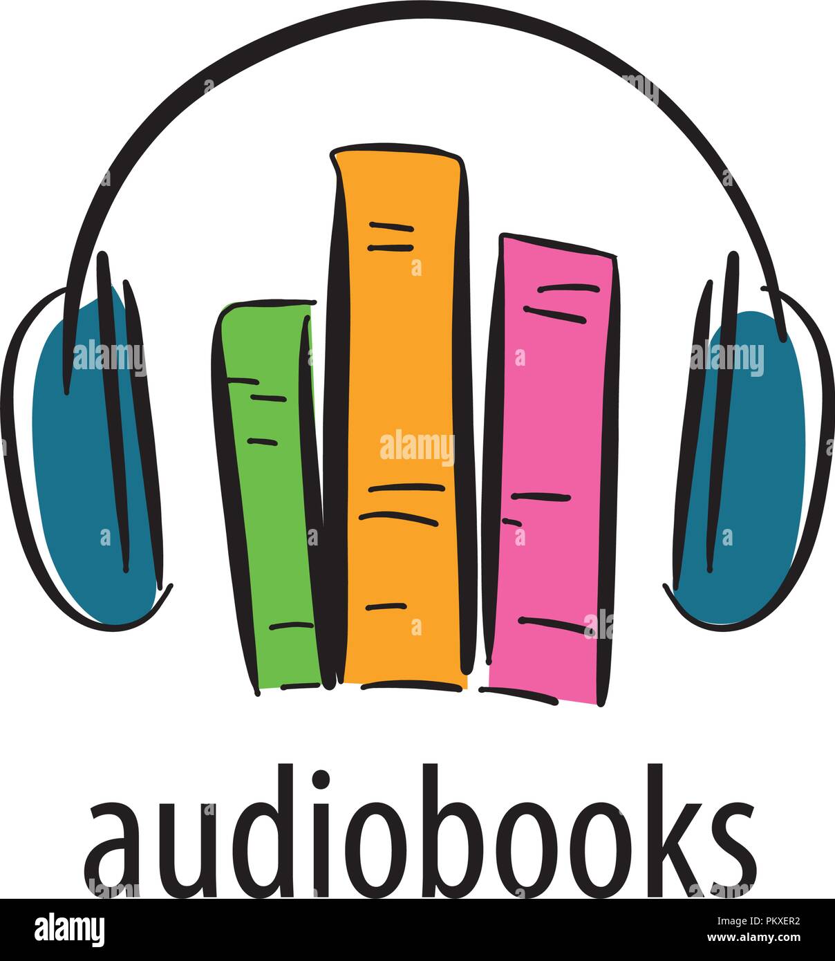Audiobook. Vector logo template Stock Vector