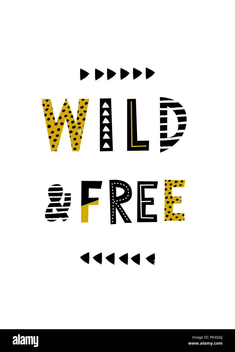 typographic design poster template in black and yellow on white poster template for kids