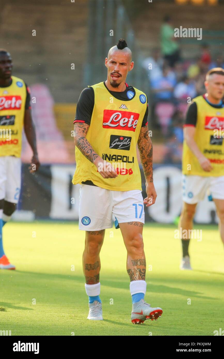 Campania, Italy. 15th Sept 2018.   Italian Serie A football match Napoli - Fiorentina at the San Paolo stadium in photo MAREK HAMSIK Credit: Antonio Balasco/Alamy Live News Stock Photo