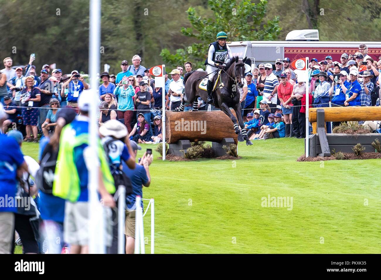 North Carolina, USA. 15th Sept 2018. Marcelo Tosi. Glenfly. BRA. Eventing Cross country Day 5. World Equestrian Games. WEG 2018 Tryon. North Carolina. USA. 15/09/2018. Credit: Sport In Pictures/Alamy Live News Stock Photo