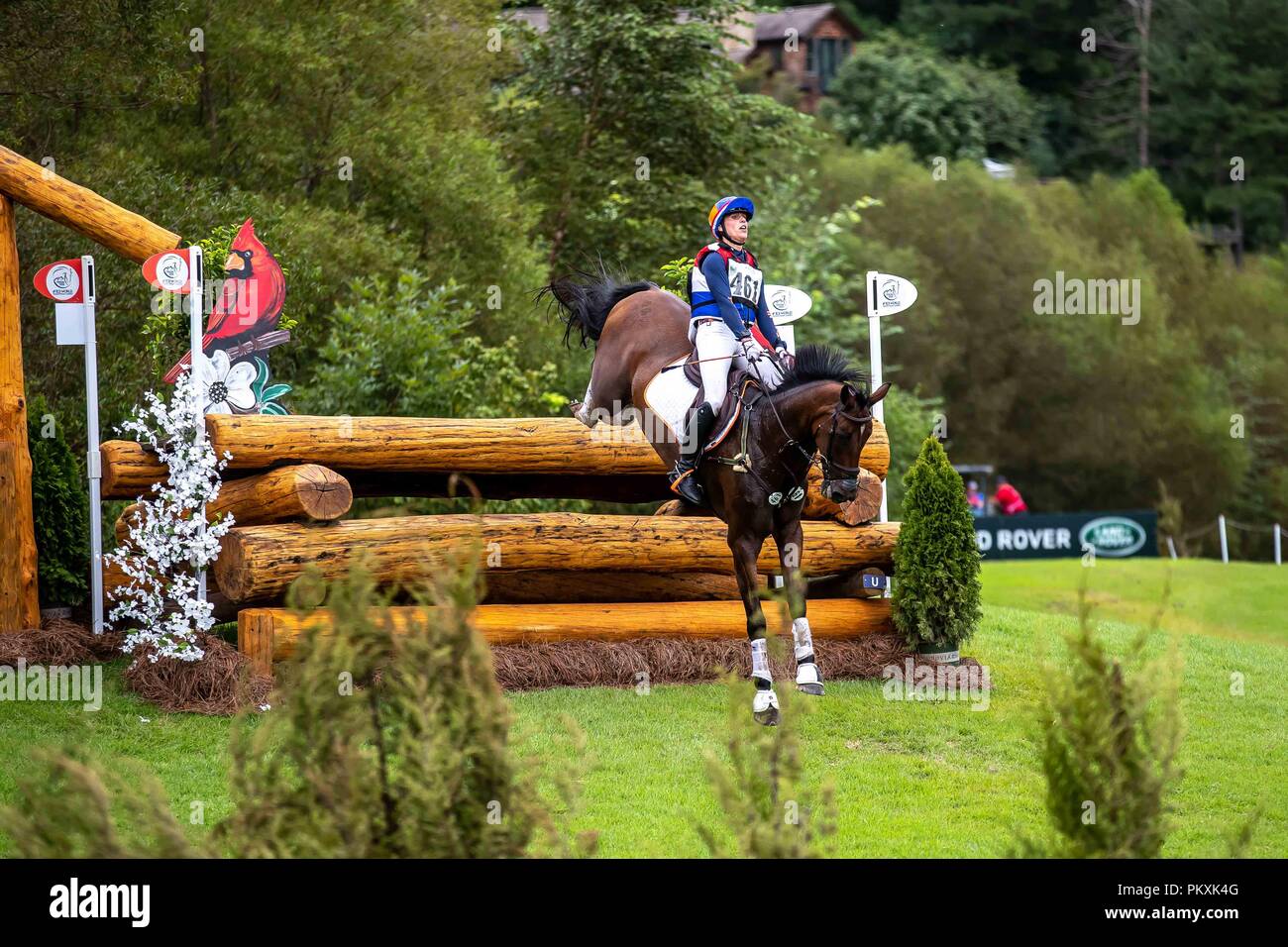 North Carolina, USA. 15th Sept 2018. Merel Blom. Rumour Has it NOP. NED. Eventing Cross country Day 5. World Equestrian Games. WEG 2018 Tryon. North Carolina. USA. 15/09/2018. Credit: Sport In Pictures/Alamy Live News Stock Photo