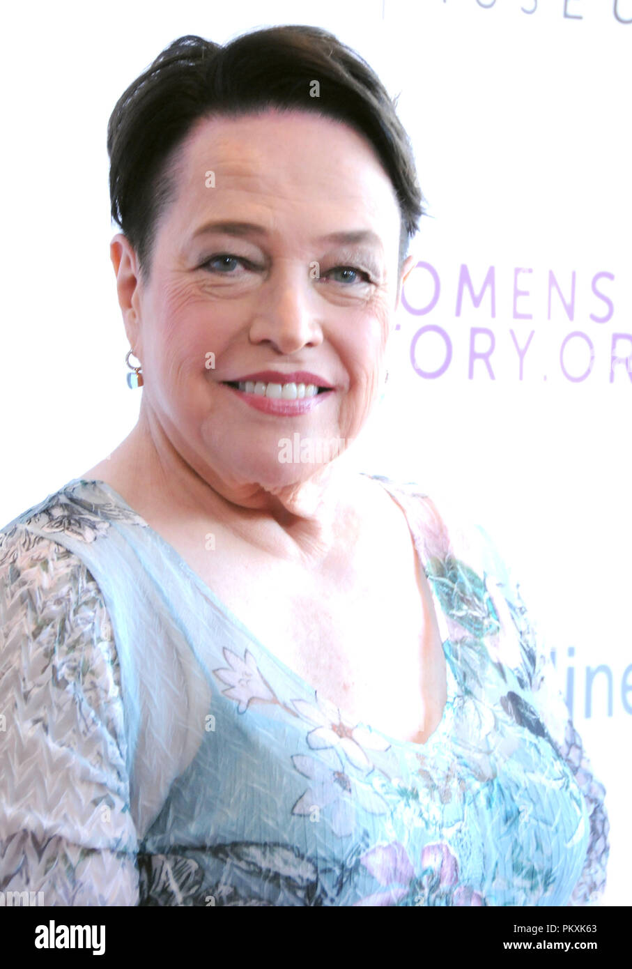 BEVERLY HILLS, CA - SEPTEMBER 15: Actress Kathy Bates attends National Women's History Museum's 7th Annual Women Making History Awards on September 15, 2018 at the Beverly Hilton Hotel in Beverly Hills, California. Photo by Barry King/Alamy Live News Stock Photo