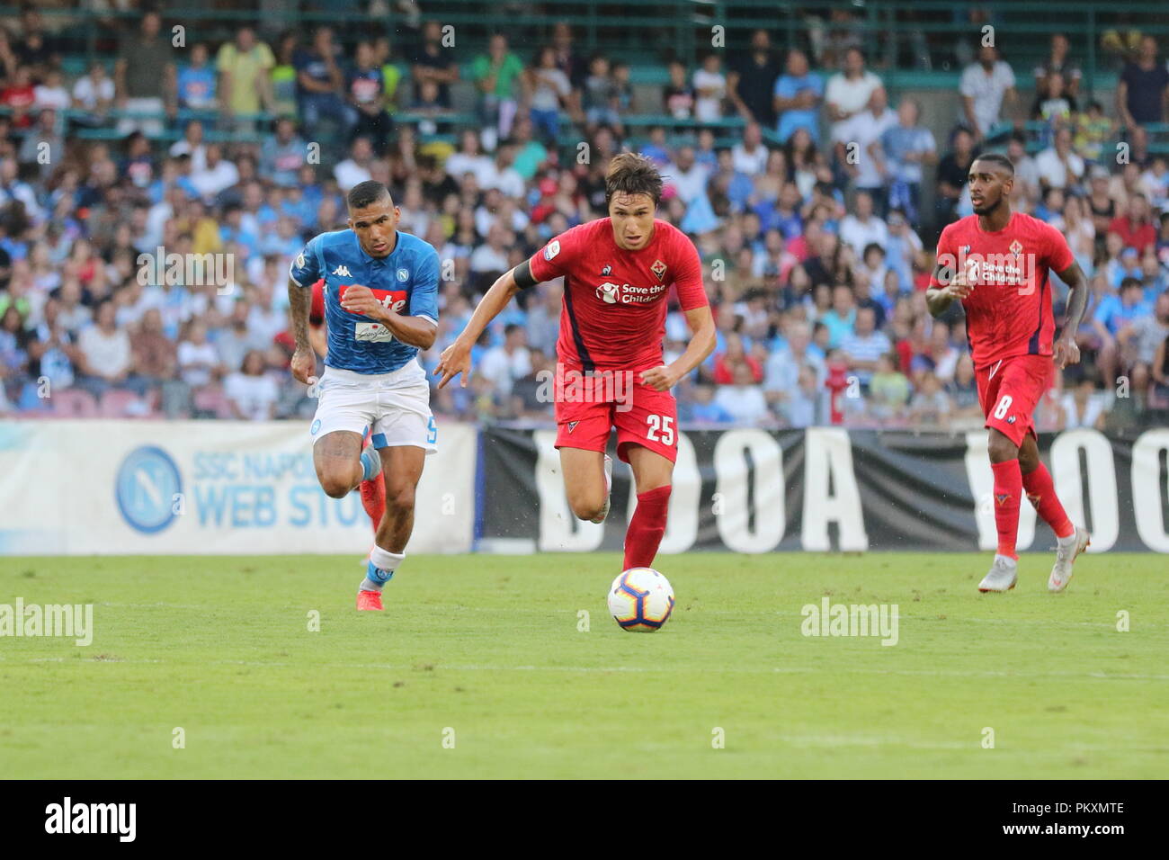 Naples, Italy. 15th September 2018. . In the picture: Chiesa, the champion of the Florentine de la national Italian football club.Stadium San Paolo Naples - 09/15/2018 - Italy.final result SSC Napoli 1 AC Fiorentina 0. Credit: Fabio Sasso/ZUMA Wire/Alamy Live News Stock Photo