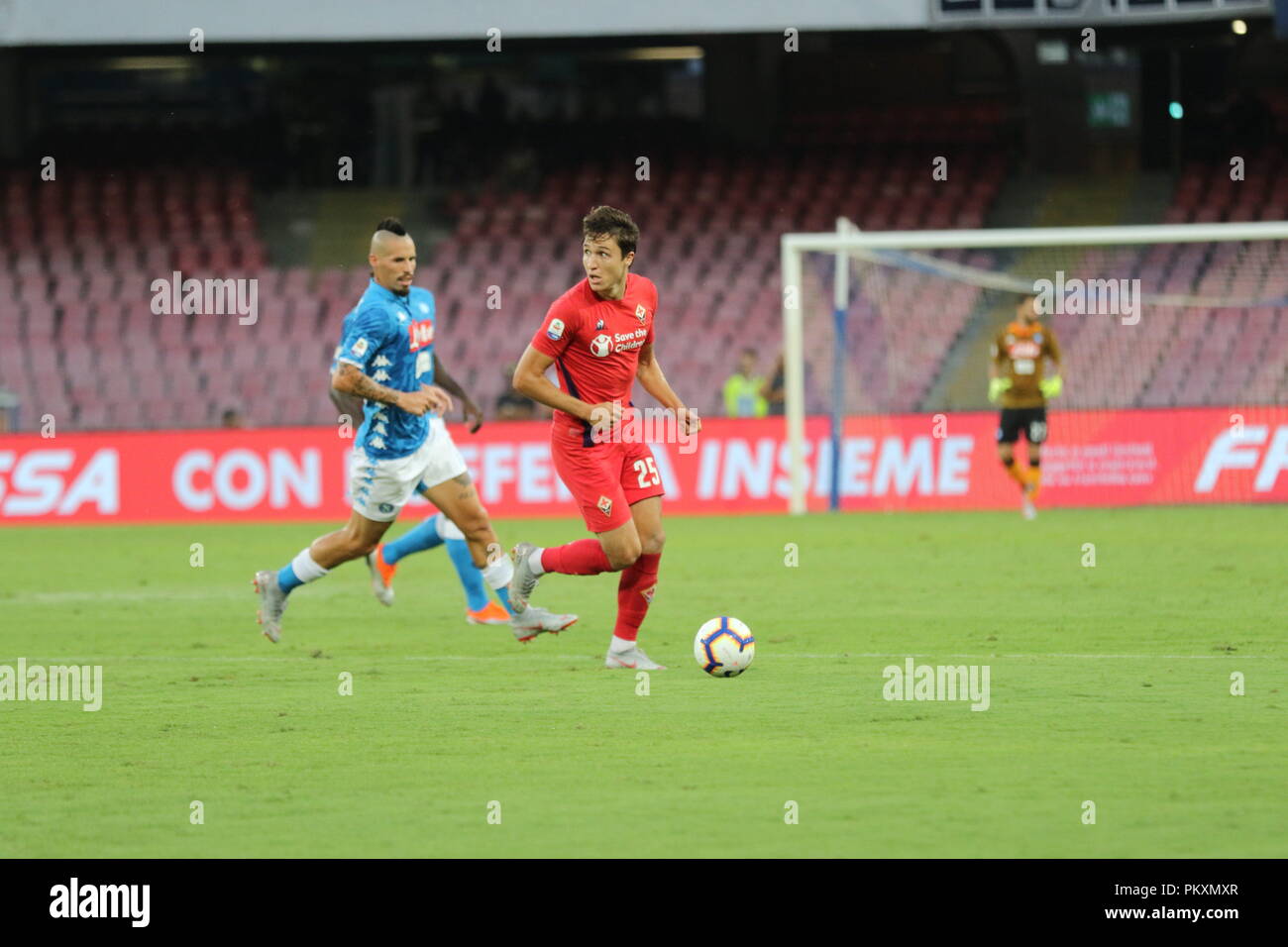 Naples, Italy. 15th September 2018. . In the picture: Chiesa the champion of the Florentine de la national Italian football club.Stadium San Paolo Naples - 09/15/2018 - Italy.final result SSC Napoli 1 AC Fiorentina 0. Credit: Fabio Sasso/ZUMA Wire/Alamy Live News Stock Photo