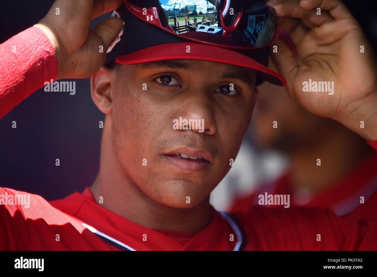 Atlanta, GA, USA. 15th Sep, 2018. Washington Nationals outfielder Juan