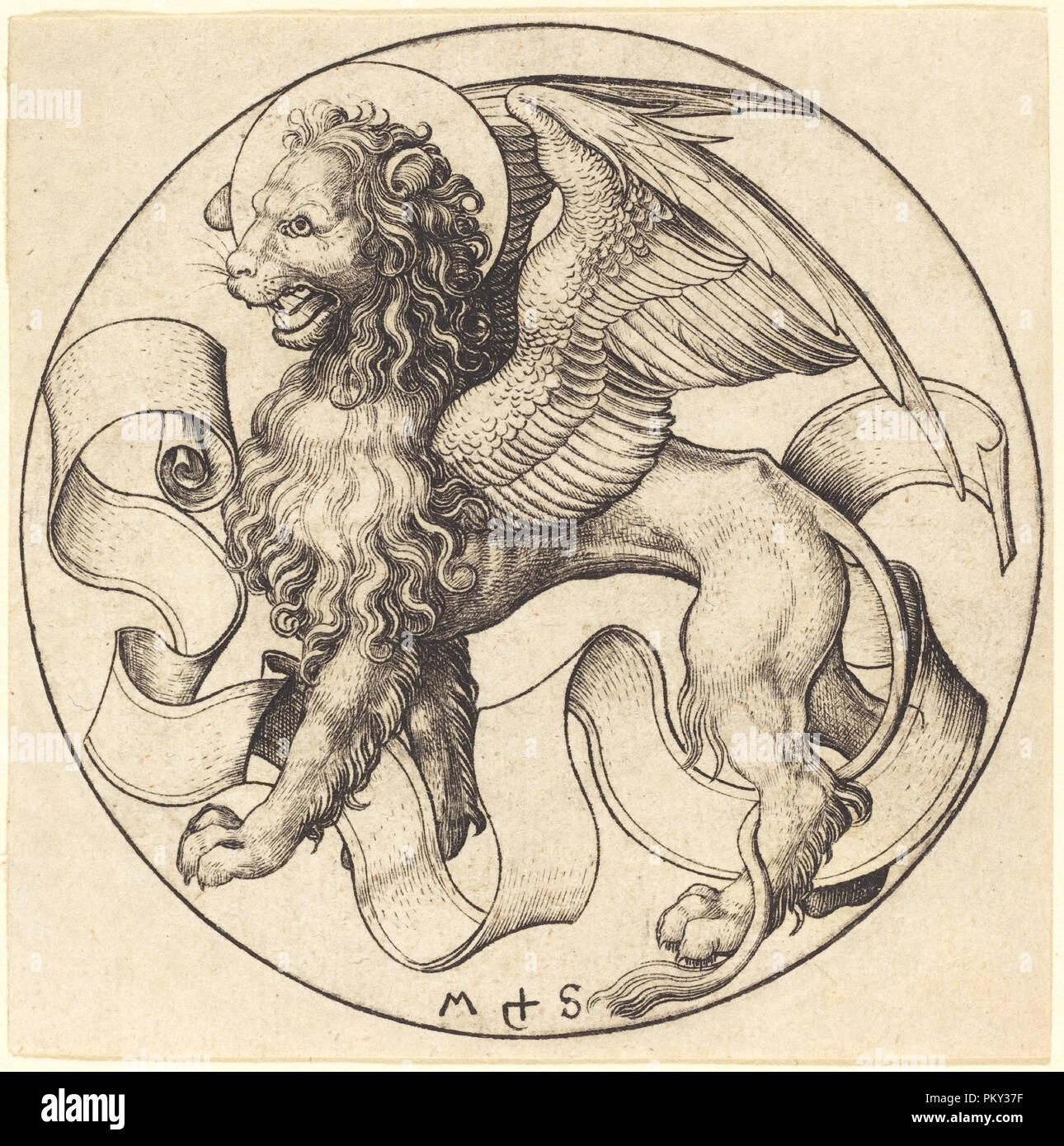 The Lion of Saint Mark. Dated c. 1490. Medium engraving. Museum