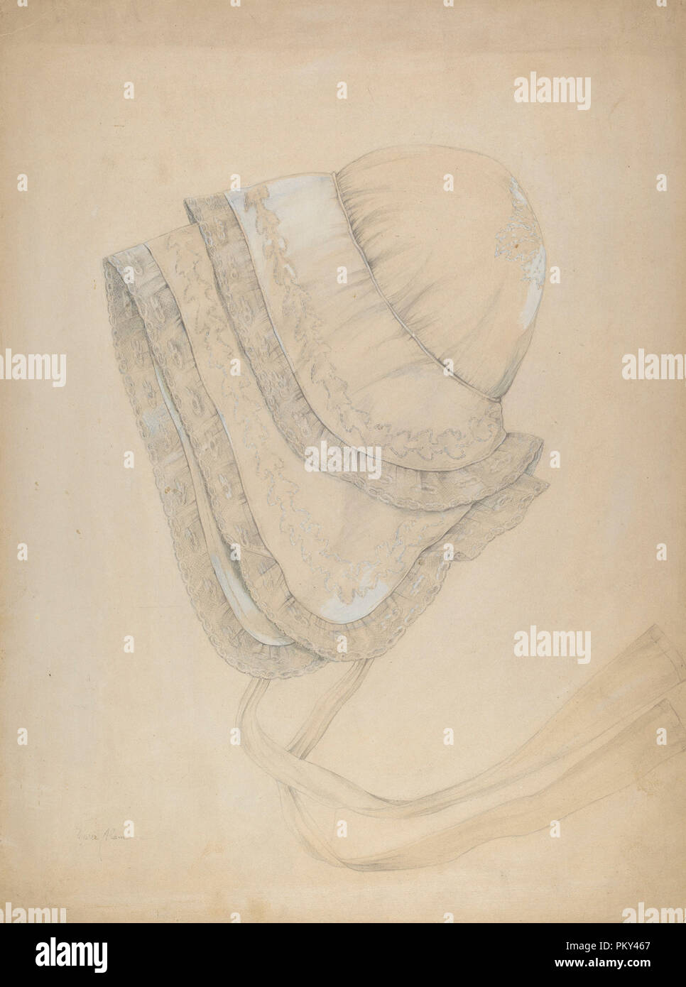 Nightcap. Dated: c. 1937. Dimensions: overall: 51.2 x 27.9 cm (20 3/16 x 11 in.). Medium: graphite and gouache on paperboard. Museum: National Gallery of Art, Washington DC. Author: Marie Alain. Stock Photo