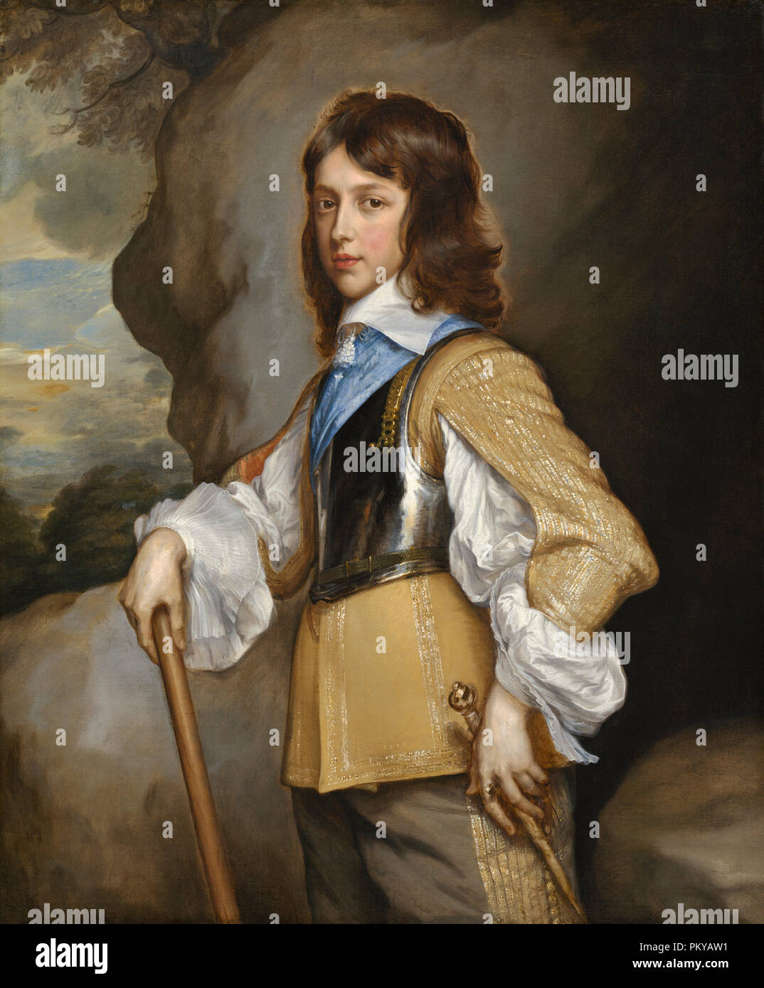 Henry, Duke of Gloucester. Dated: c. 1653. Dimensions: overall: 104.8 x 87 cm (41 1/4 x 34 1/4 in.)  framed: 128.91 x 111.13 x 11.43 cm (50 3/4 x 43 3/4 x 4 1/2 in.). Medium: oil on canvas. Museum: National Gallery of Art, Washington DC. Author: Adriaen Hanneman. Stock Photo