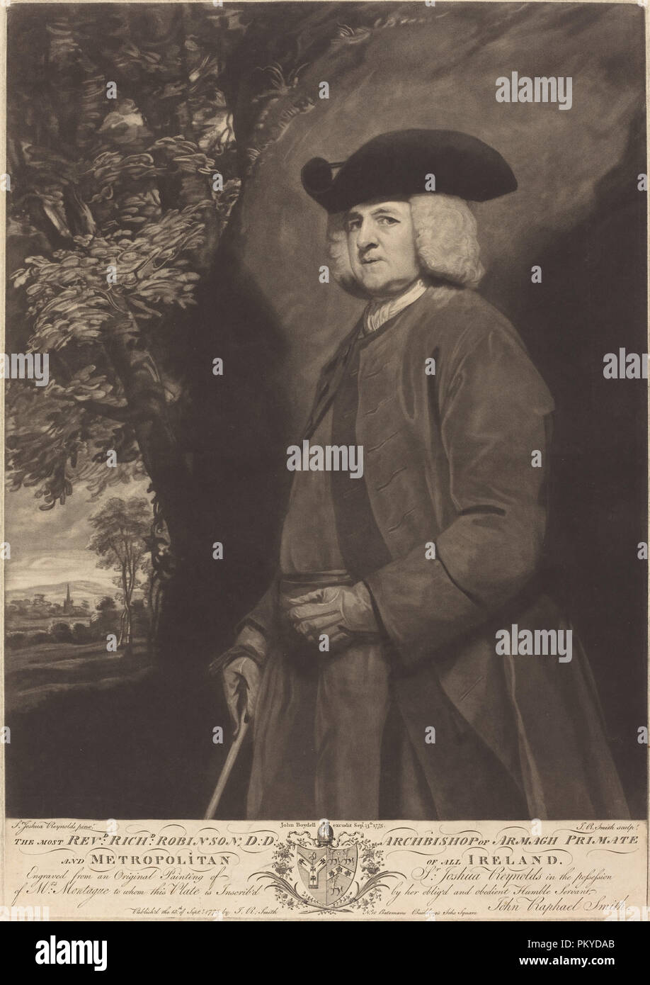 Richard Robinson. Dated: published 1775. Medium: mezzotint. Museum: National Gallery of Art, Washington DC. Author: John Raphael Smith after Sir Joshua Reynolds. Stock Photo