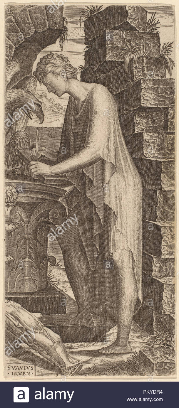 Saint John the Evangelist. Dated: c. 1545. Medium: engraving on laid paper. Museum: National Gallery of Art, Washington DC. Author: Lambert Suavius.