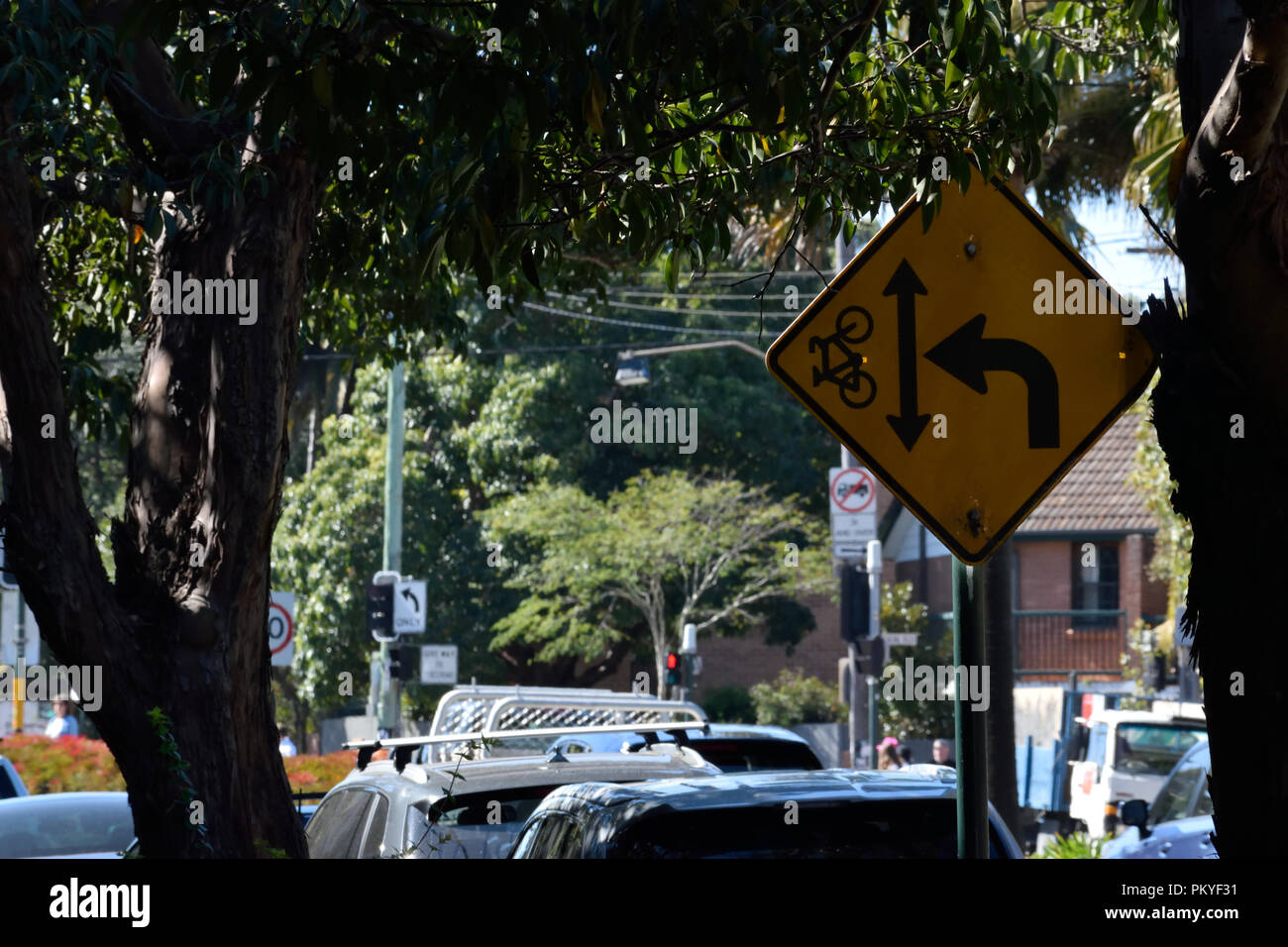 Australian Road Signs & Pedestrians Stock Photo Alamy
