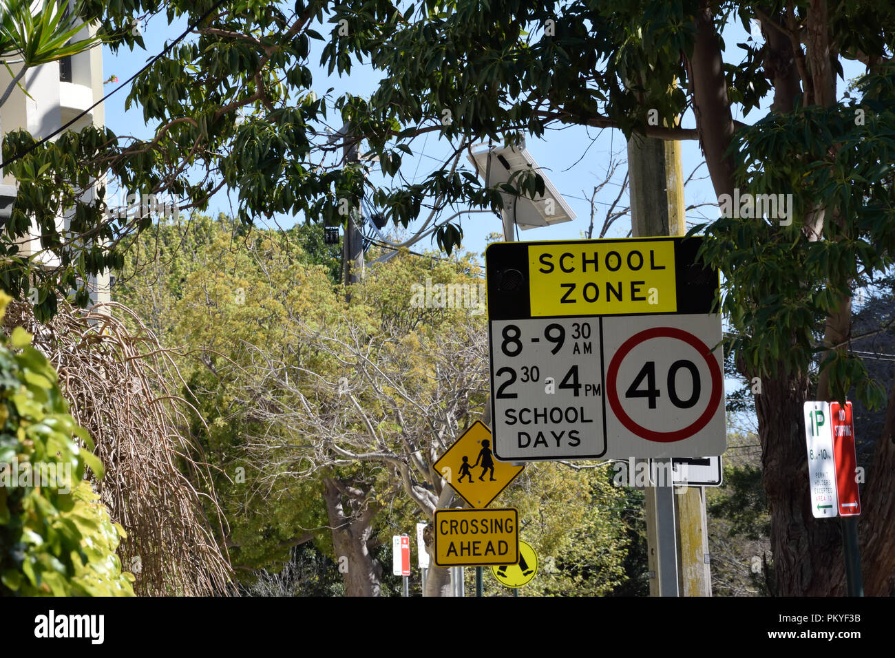 Australian Road Signs & Pedestrians Stock Photo Alamy