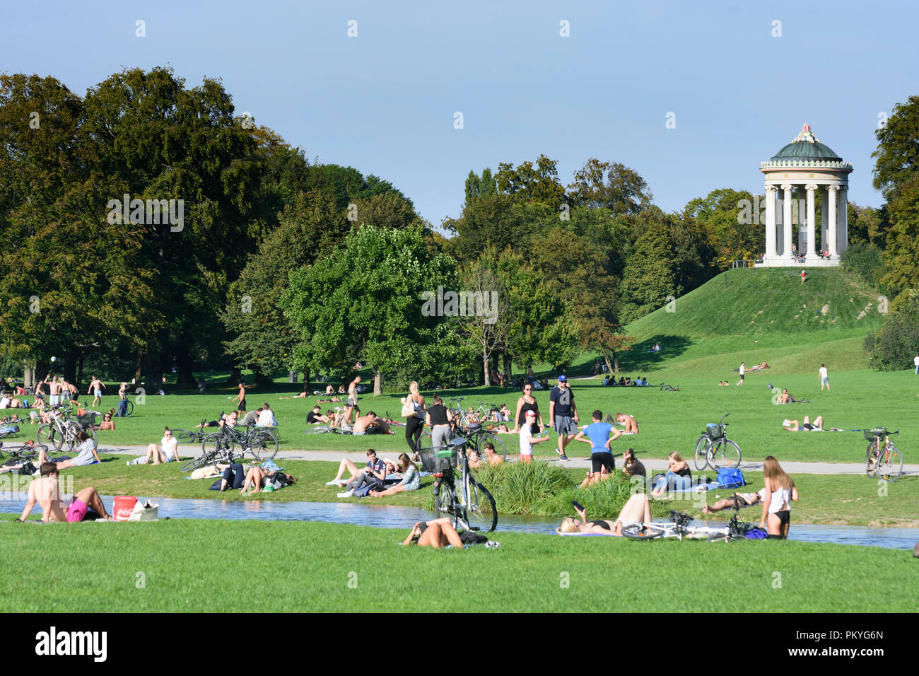 München, Munich Englischer Garten (English Garden), view to temple