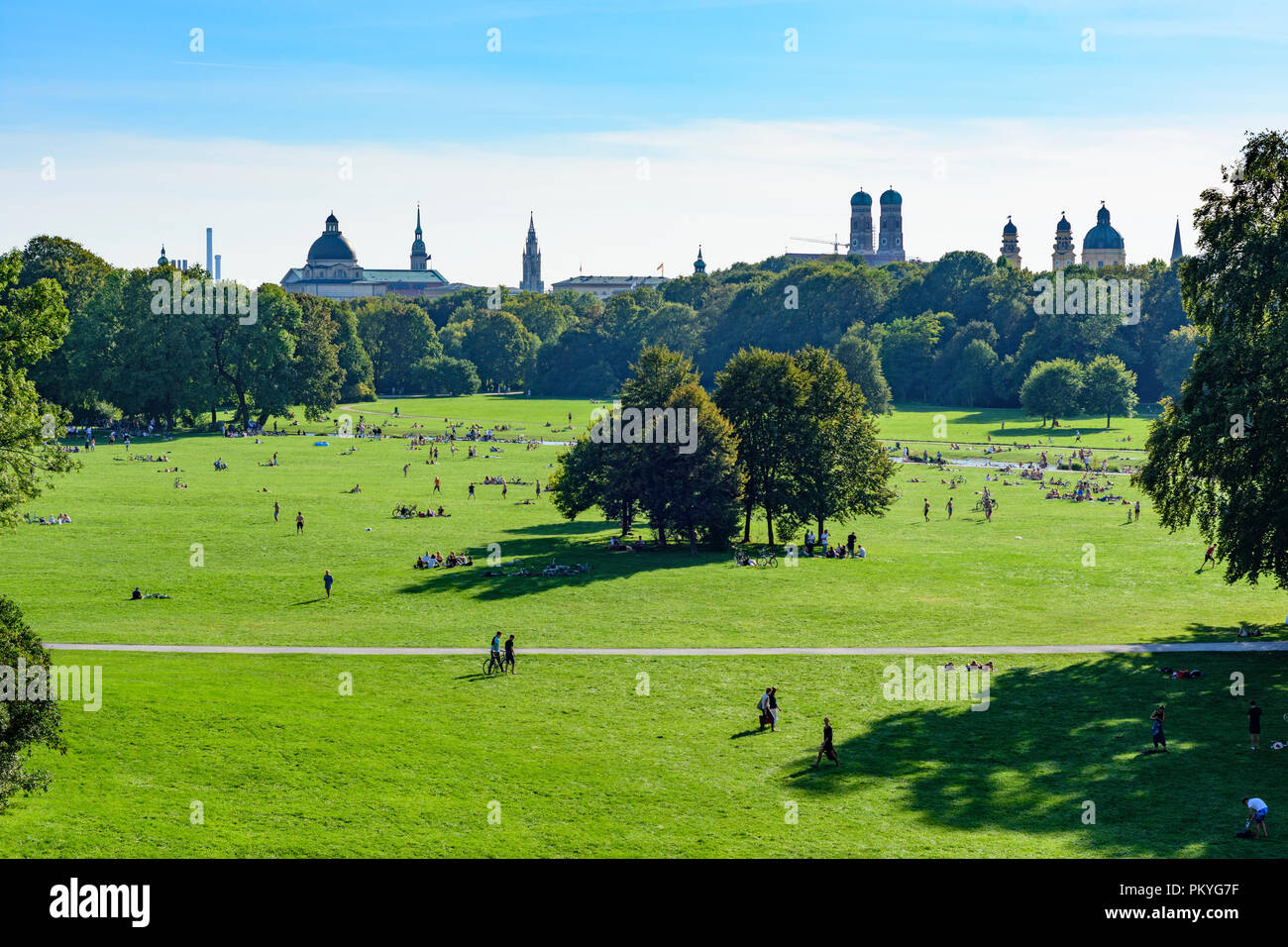 München, Munich Englischer Garten (English Garden), view from temple
